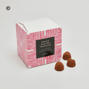 Cocoa Dusted Truffles with salted Caramel
